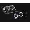 Black LED Angel Eyes Headlights For Toyota Landcruiser Prado J95 1996~2002