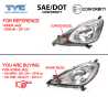 TYC RH RHS Right Hand (Driver Side) Headlight Head Light Front Lamp Ford Honda Jazz GE6/GE8 Series 1 GLi VTi VTi-S Vibe 2011~2014