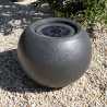 Koi Garden Solar Water Fountain Grey Stone Finish Ball Sphere Outdoor Garden