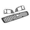 Front Main Grille + Head Light Rims (Dark Grey) For Toyota Hiace RZH Van 98~05