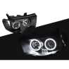 Black LED Angel Eyes Projector Headlights For Mitsubishi Triton MN ML 2006~2015
