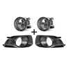 Ozeparts Fits Ford Falcon FG Series 2 MK2 XR6 XR8 2011~2014 | Foglights Fog Lights Lamps + Cover Surround Bezel Black| Set 4 Pcs of Pair LH + RH