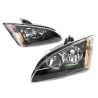 TYC Fits Ford Focus LS LT Hatch Sedan 2005~2009 | Headlights Head Lights Front Lamps (Black) | Pair of LH Left Hand + RH Right Hand