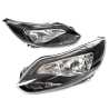 TYC Fits Ford Focus LW 2011~2015 Sedan & Hatch | Head Lights Front Lamps Halogen (Black) | Pair of LH Left Hand (Passenger) + RH Right Hand (Driver)