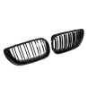 Ozeparts Fits BMW 3 Series E46 Series 2 Sedan 2001~2005 | Main Radiator Upper Kidney Grilles Top Grill (Chrome Black) | Pair LH Left + RH Right