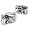 Head Light Square 7" (Diamond Look) Plastic Lens (SET LH+RH)