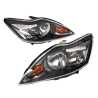 TYC Fits Ford Focus LV Sedan / Hatch 2009~2011 Zetec | Headlights Head Lights Front Lamps (Black Inner) | Pair of LH LHS Left Hand + RH RHS Right Hand