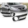 Ozeparts Fits Nissan Pulsar C12 2013~2016 Hatch| Fog Light Bezels Covers With LED Day Light Running Lamp Strip DRL | Pair of LH Left + RH Right