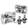 Head Light Square 7" (Diamond Look) Plastic Lens + LED Globes (SET LH+RH)