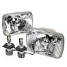 Head Light Square 7" (Diamond Look) Glass Lens + LED Globes (SET LH+RH)