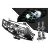 Head Light (Black) With Projector G6E Turbo + LED Globes (Set LH+RH)