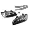 Head Light AM (Black) - Non Projector + Eye Lids (Carbon Fibre) (SET 4)