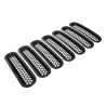 7x Front Grille Mesh Insert Cover Grill Black For Jeep Wrangler JK 2007~2018