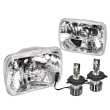 Head Light Square 7" (Diamond Look) Plastic Lens + LED Globes (SET LH+RH)