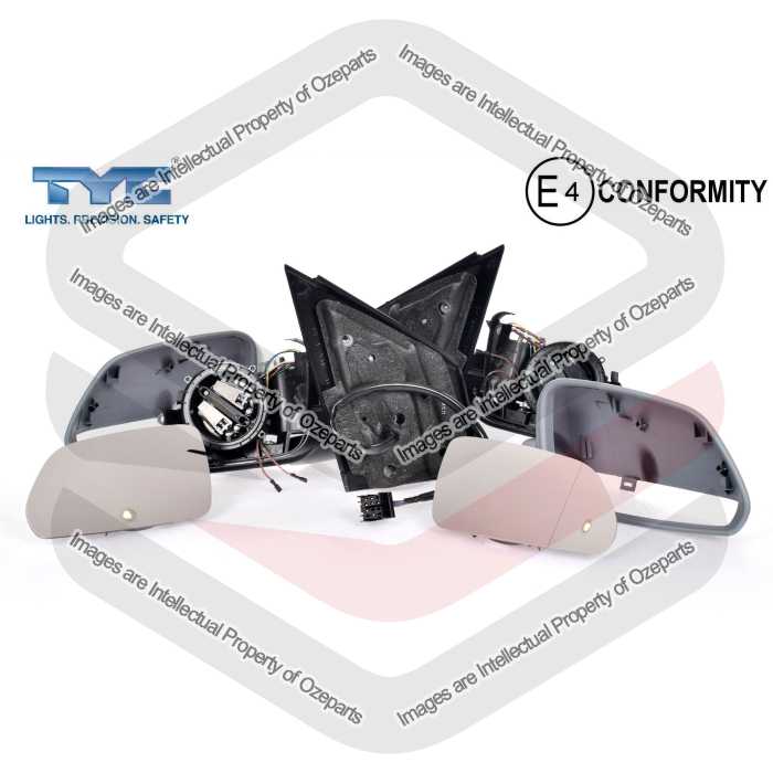 Pair LH+RH Electric Door Mirror With Light Prime For VW Volkswagen Polo 05~10