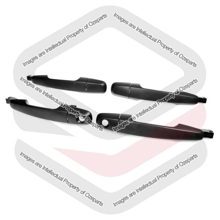 Set of 4 Pcs Outer Door Handle Black For Mitsubishi Triton ML MN 2006~2015