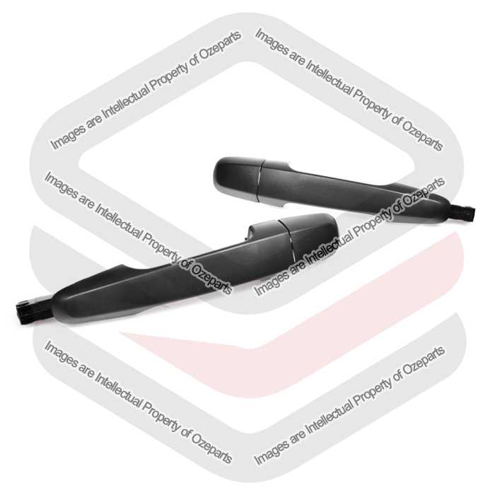 Pair LH+RH REAR Outer Door Handle Black For Mitsubishi Triton ML MN 2006~2015