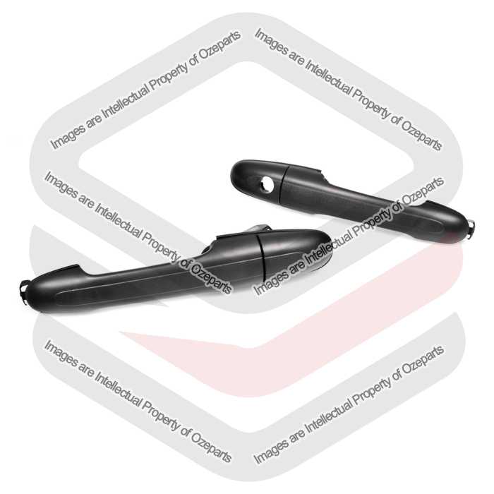 Set Pair LH+RH FRONT Outer Door Handle Black No Key For Mercedes Vito / Valente