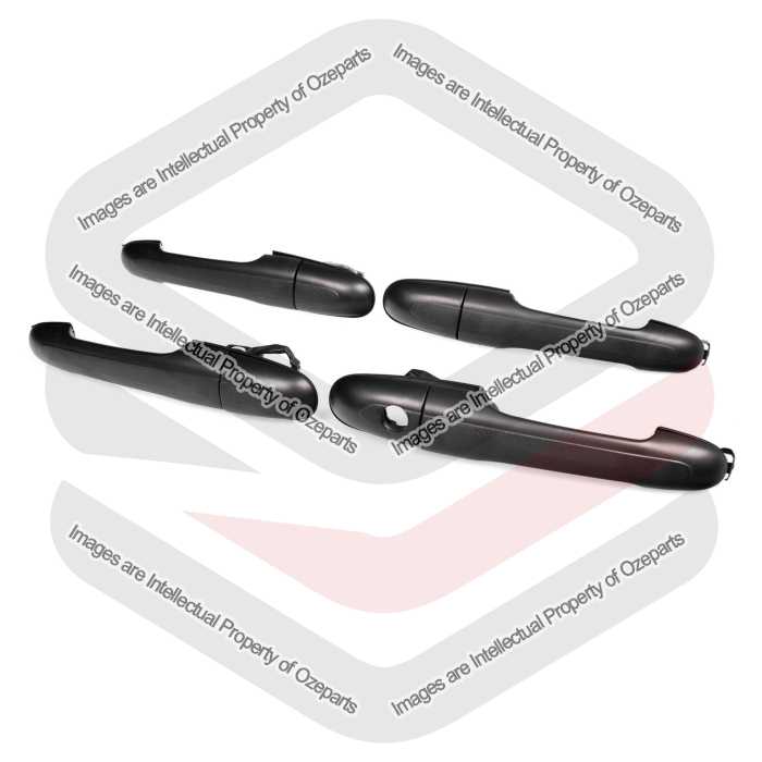 Set of 4 Pcs Outer Door + Sliding Handles Black For Mercedes Vito / Valente