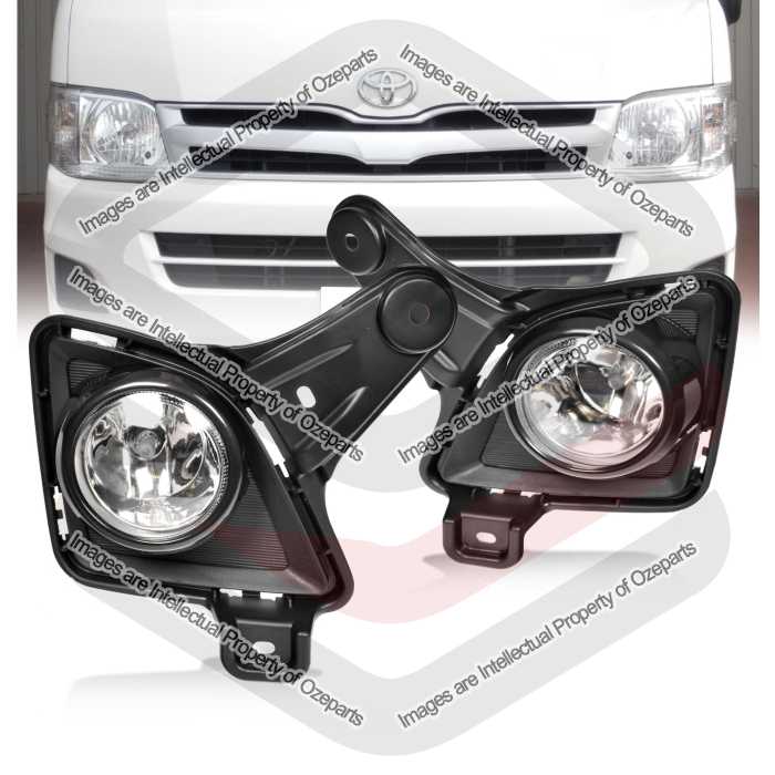 Full Set Fog Light Spot Driving Lamp KIT (Black) For Toyota Hiace 10~11 TRH KDH