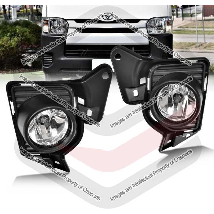 Full Set Fog Light Spot Driving Lamp KIT (Black) For Toyota Hiace 14~19 TRH KDH