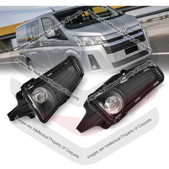Full Set Fog Light Spot Driving Lamp KIT Black For Toyota Hiace 300 Series 19~On
