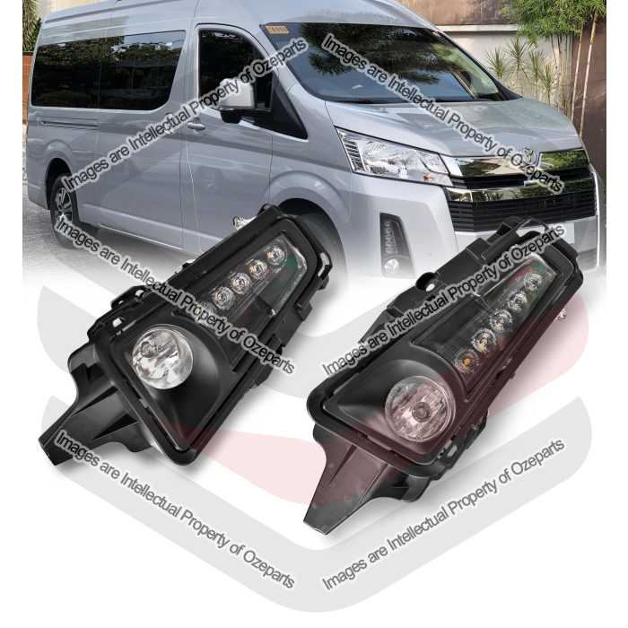 LED DRL Full Fog Light Bar Lamp KIT For Toyota Hiace 300 Series 2019~On Van Bus