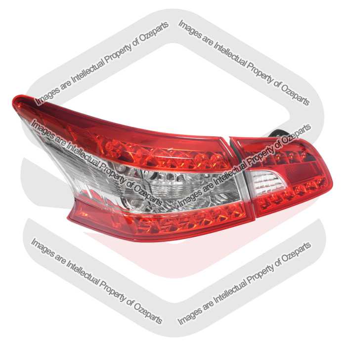 Ozeparts Fits Nissan Pulsar B17 4 Door Sedan 2012~2016 | Set of Tail Light Lamp With Rear Boot Lid Inner Tail Light Lamp (LED) | LH Left Hand