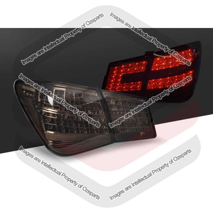 Set Pair FULL LED Rear Tail Lights Smokey For Holden Cruze JG JH 2009~2016 Sedan