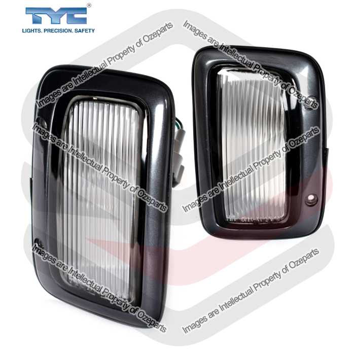 TYC Fits Nissan Patrol GQ Series 2 Y60 1992~1997 | Guard Park Lights Front Side Lamps (Clear Lens) | Pair of LH LHS Left Hand + RH RHS Right Hand