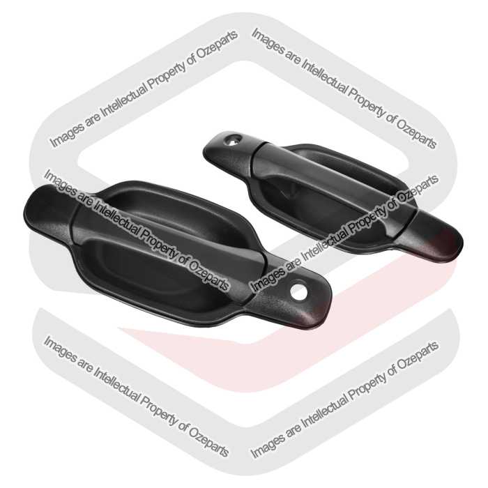 Ozeparts Fits Great Wall V200 V240 K2 2009~2013 | FRONT Outer Door Handles (Texture Black) | Pair of LH LHS Left (Passenger) + RH RHS Right (Driver)