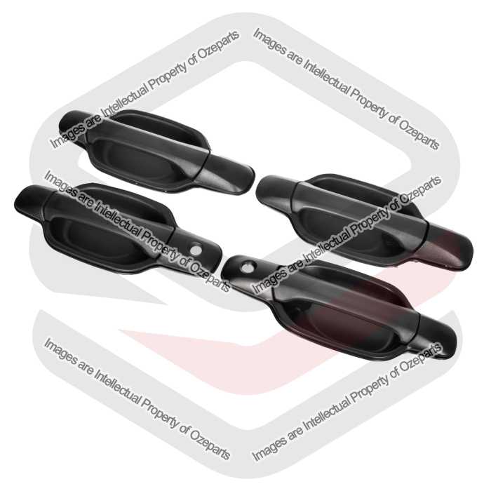 Ozeparts Fits Great Wall V200 V240 K2 2009~2013 | FRONT & REAR Outer Door Handles (Texture Black) | Set 4 Pcs (Pair LH+RH)