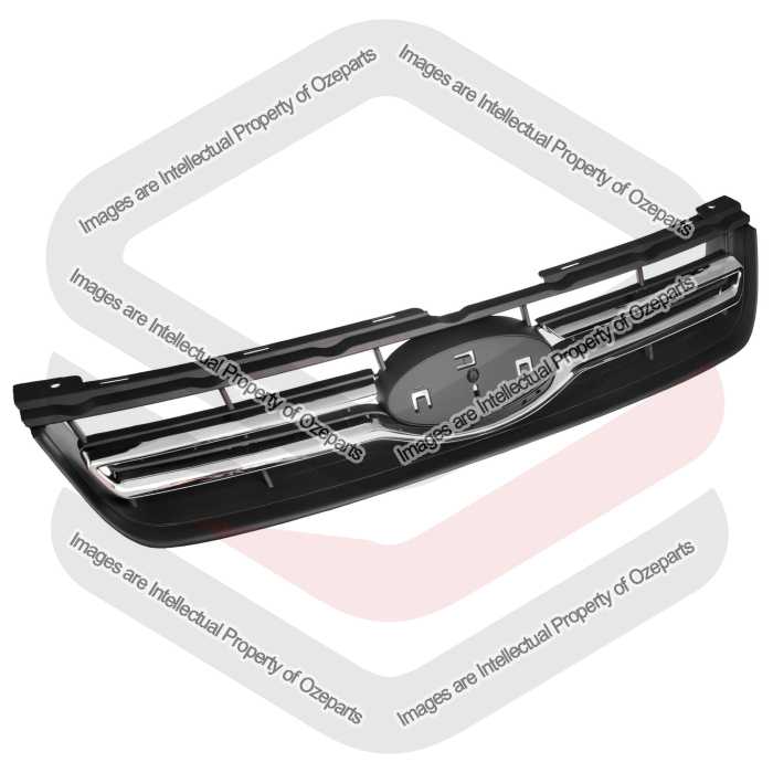 Ozeparts Fits Ford Falcon FG Series 2 XT Sedan & Base Model Ute 2011~2014 | 1 x Unit of Main Grille Upper Mesh Grill (Chrome Black)