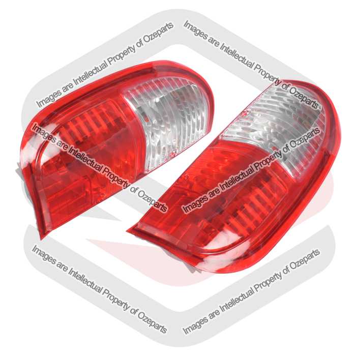 Ozeparts Fits Ford Courier Ute PH 2004~2006 | Taillights Tail Lights Rear Lamps (Clear, Clear, Red) | Pair of LH Left (Passenger) + RH Right (Driver)