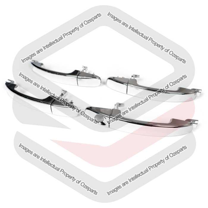 Ozeparts Fits Ford Falcon FPV FG Series 1 & 2 FG-X 2008~2016 | Front & Rear Outer Door Handles (Chrome) | Set of 4 Pcs (Pair of Front & Rear)