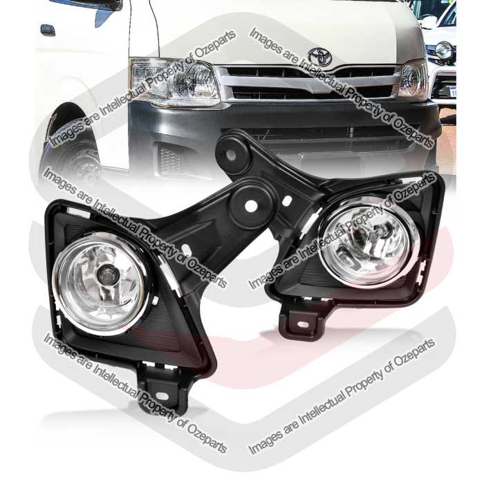 Full Set Fog Light Spot Driving Lamp KIT (Chrome) For Toyota Hiace 10~11 TRH KDH