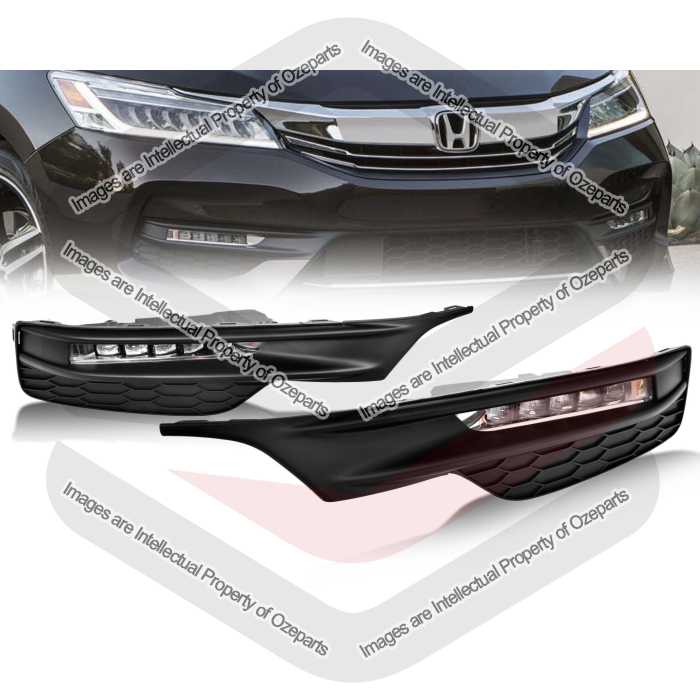 Ozeparts Fits Honda Accord CR 2016~2018 | Full Complete Kit Foglights Fog Lights Spot Driving Lamps (LED Type) With Covers & Wirings | 1 Set