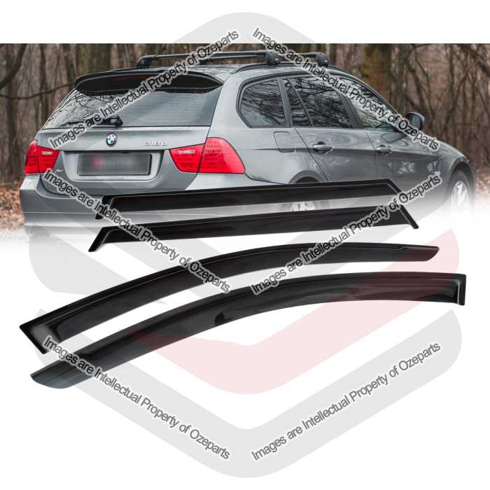 Ozeparts Fits BMW 3 Series E91 2005~2012 5 Door Wagon | Complete Set of 4 Pcs Weathershield Weather Shields Sun Window Visor