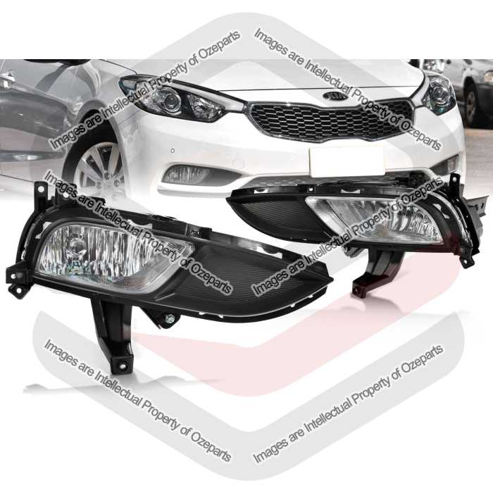Full Set Fog Light Spot Driving Lamp KIT With Bezel For Kia Cerato YD 2013~2016