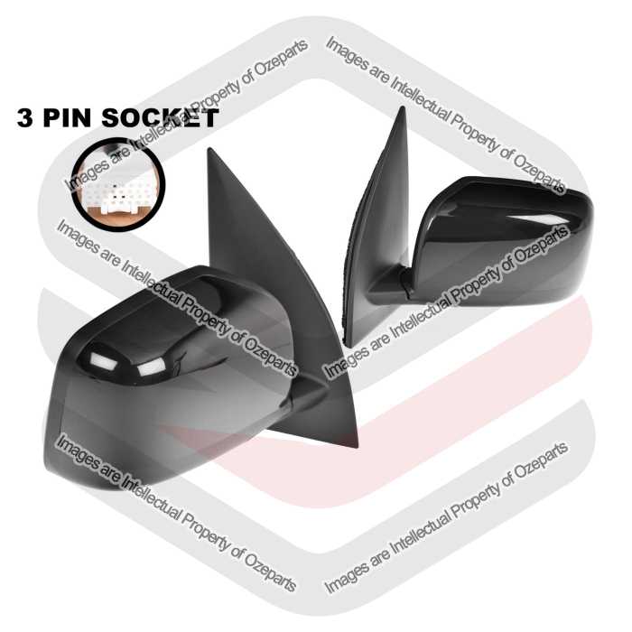 Ozeparts Fits Nissan Xtrail T31 Series 1 & 2 2007~2014 | Electric Power Door Mirrors (3 Pins - Gloss Black) | Pair of LH Left Hand + RH Right Hand