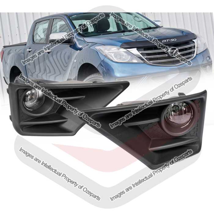 Full Set Fog Light Spot Driving Lamp KIT Black For Mazda BT50 BT-50 UR 2018~2020