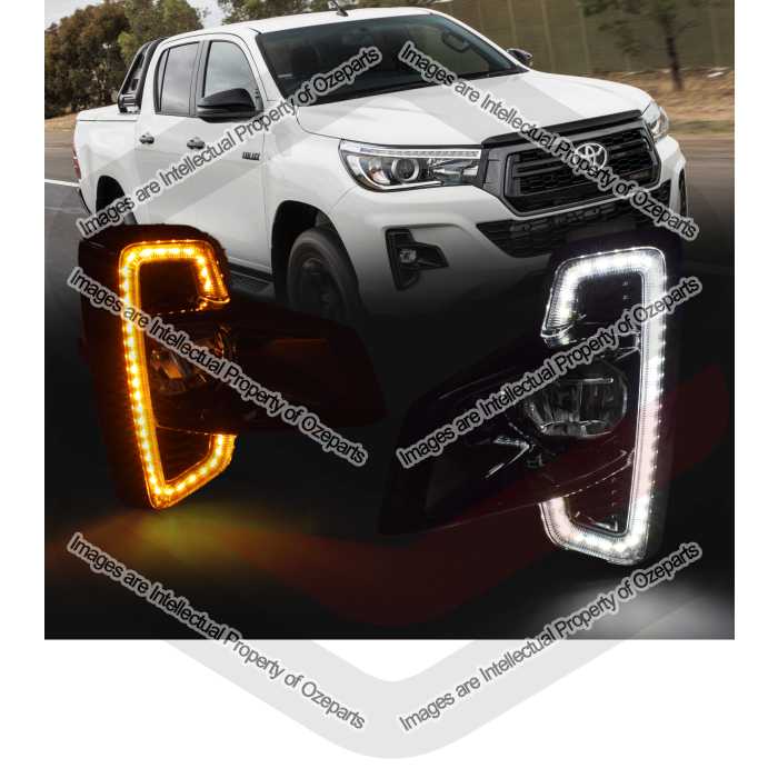 LED DRL & Indicator Fog Light KIT For Toyota Hilux 4WD 2017~2019 SR SR5 Rogue
