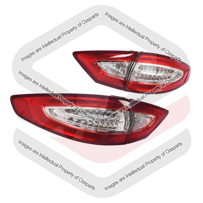Ozeparts Fits Ford Mondeo MD 2014~2019 Hatchback Only | TailLights With Tailgate Inner Reverse Tail Lights Rear Lamps (LED) | Pair of Left + Right