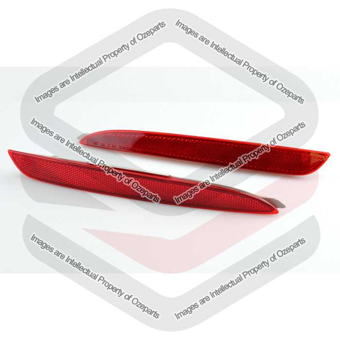 Pair LH Left+RH Right Rear Bumper bar Reflector For Mazda 3 BL 2009~2013