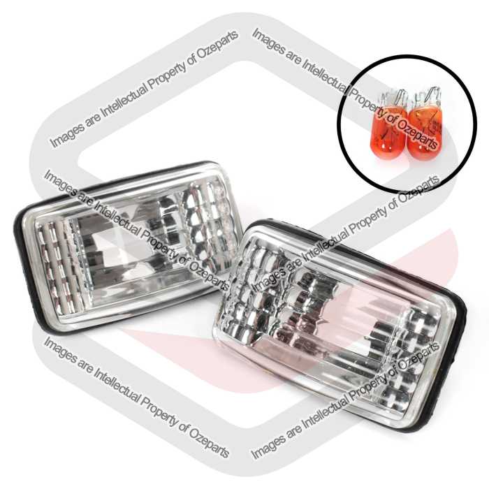 Set Pair Indicator Guard Repeater Light Flasher For Toyota Landcruiser 80 Series