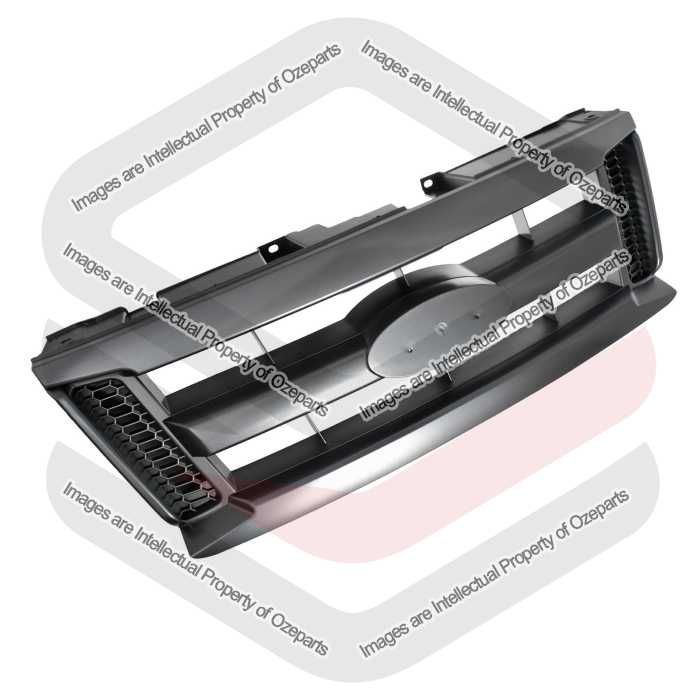 Ozeparts Fits Ford Ranger PK Ute 2009~2011 XL | Main Radiator Upper Grille Top Front Grill (Dark Grey) | 1 Unit