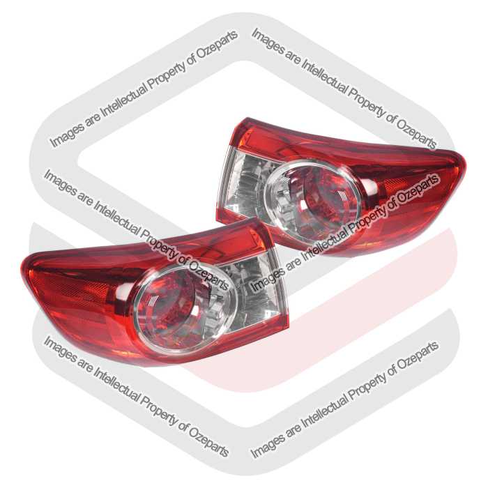 Pair LH+RH Tail Light Lamp For Toyota Corolla ZRE152 S2 2010~2013 Sedan No Emark