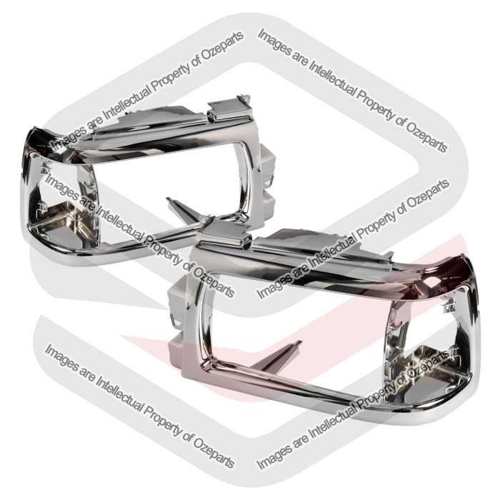 Pair LH+RH Head Light Case Rim Surround Chrome For Mazda Bravo UF Ute 1996~1999