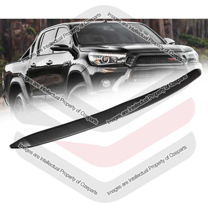 Premium Bonnet Hood Mould Garnish Trim Black For Toyota Hilux 2015~On