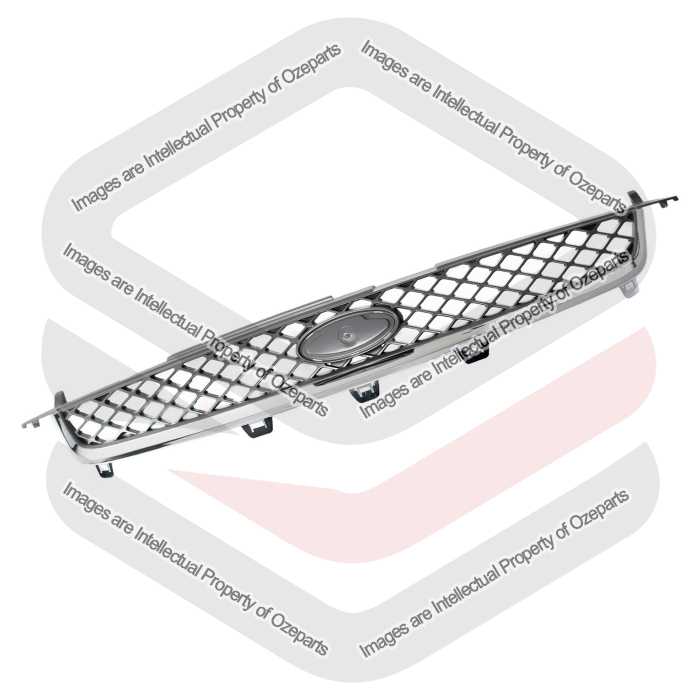 Ozeparts Fits Ford Fiesta WQ 2005~2008 3 & 5 Door Hatch | Main Radiator Upper Grille Top Front Grill Mesh (Chrome Grey) | 1 Unit